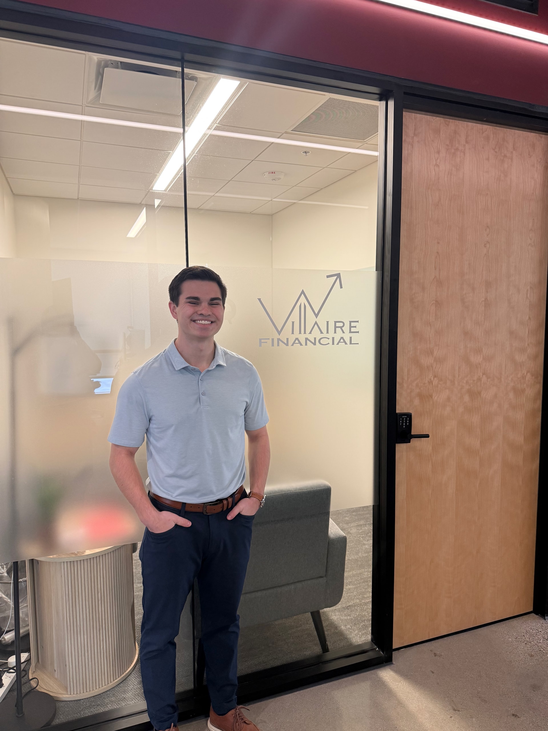 Chris Villaire at the Villaire Financial office